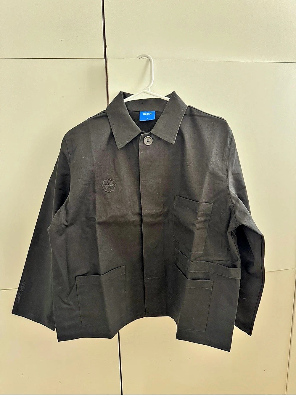 OpenAI black chore coat, medium